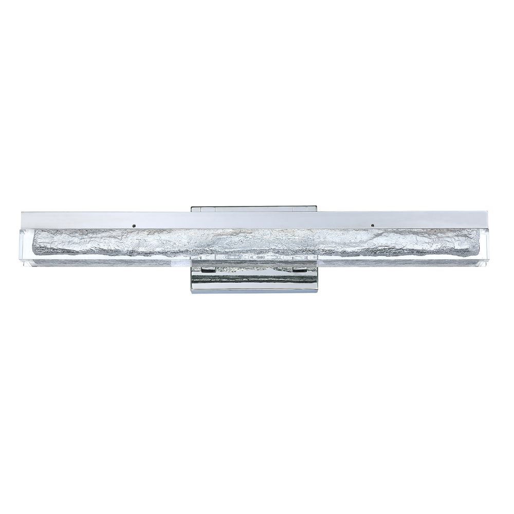Kendal Lighting VF1500-CH ICE AGE 24 in. LED Vanity in a Chrome finish featuring an encased Ice Core of Clear Acrylic Glass